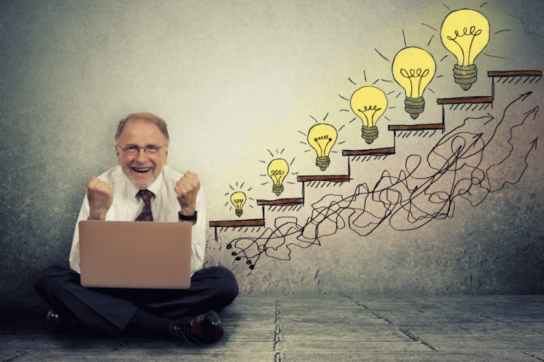 senior professional succes met leren